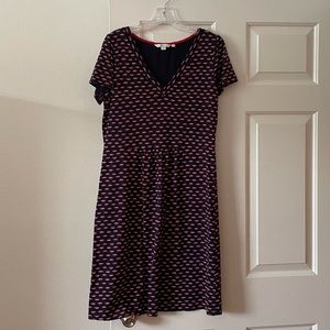 Boden Lip Print Vneck dress sz 10R